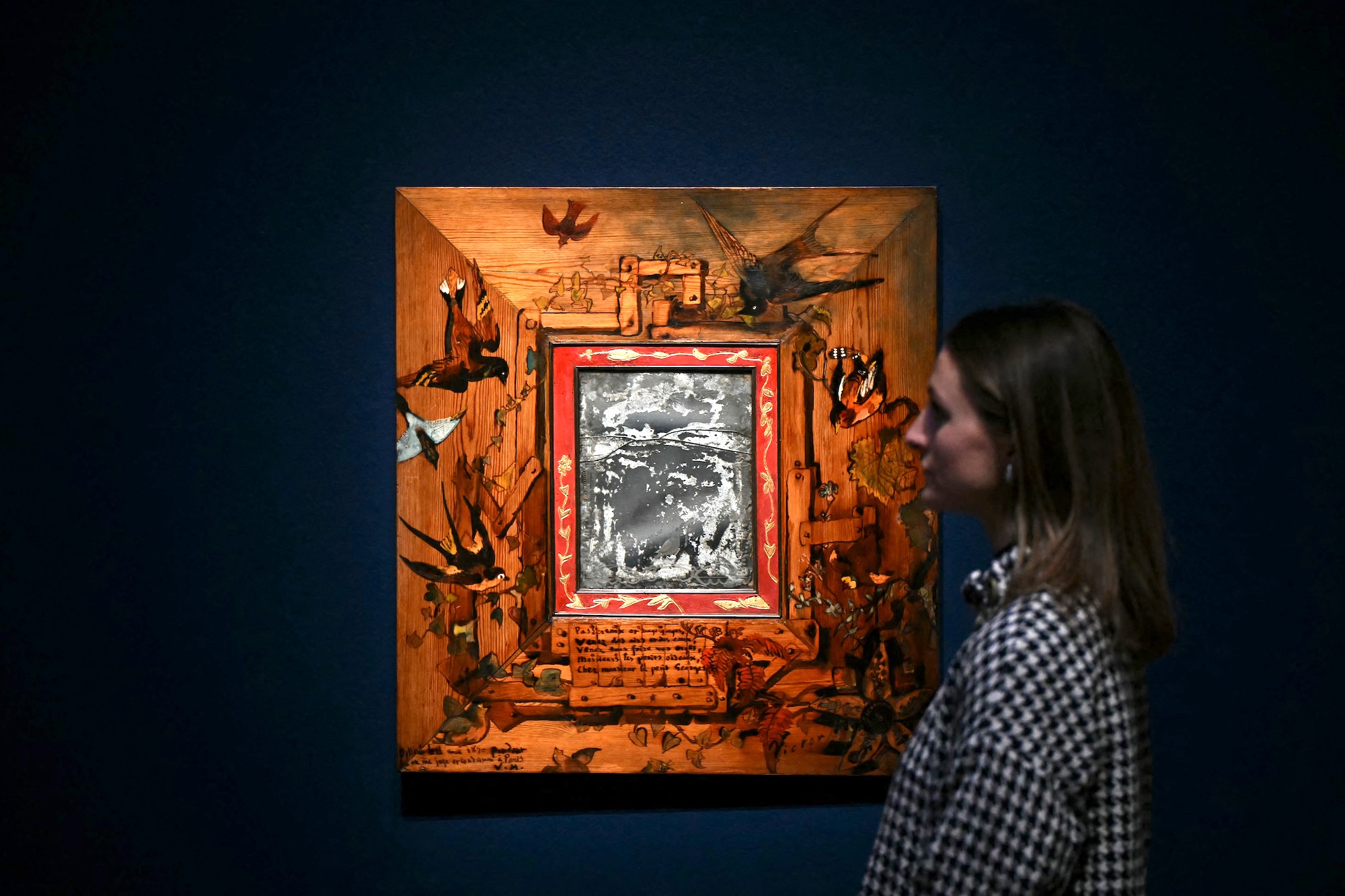 A drawing by French author Victor Hugo, entitled "Mirror with birds" is pictured during a photocall at the Royal Academy of Arts (RA) in London on March 18, 2025. The exhibition is set to run from March 21 to June 29, 2025. (Photo by JUSTIN TALLIS / AFP) / RESTRICTED TO EDITORIAL USE - MANDATORY MENTION OF THE ARTIST UPON PUBLICATION - TO ILLUSTRATE THE EVENT AS SPECIFIED IN THE CAPTION