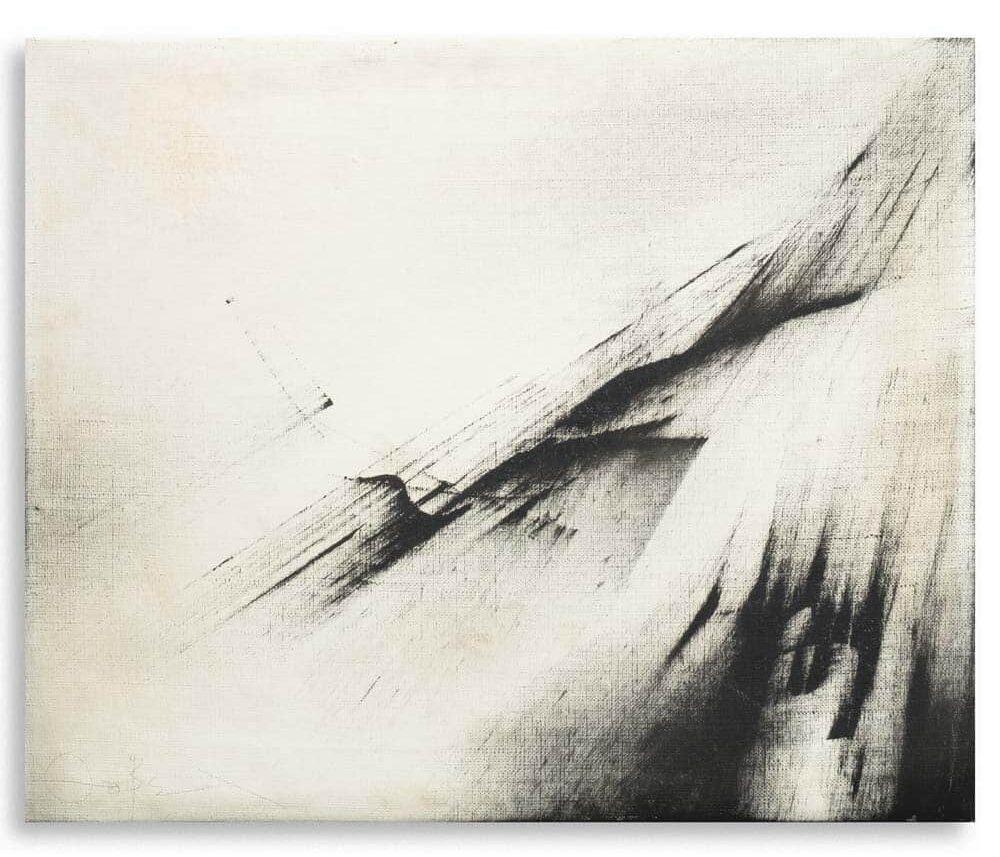 black and white painting