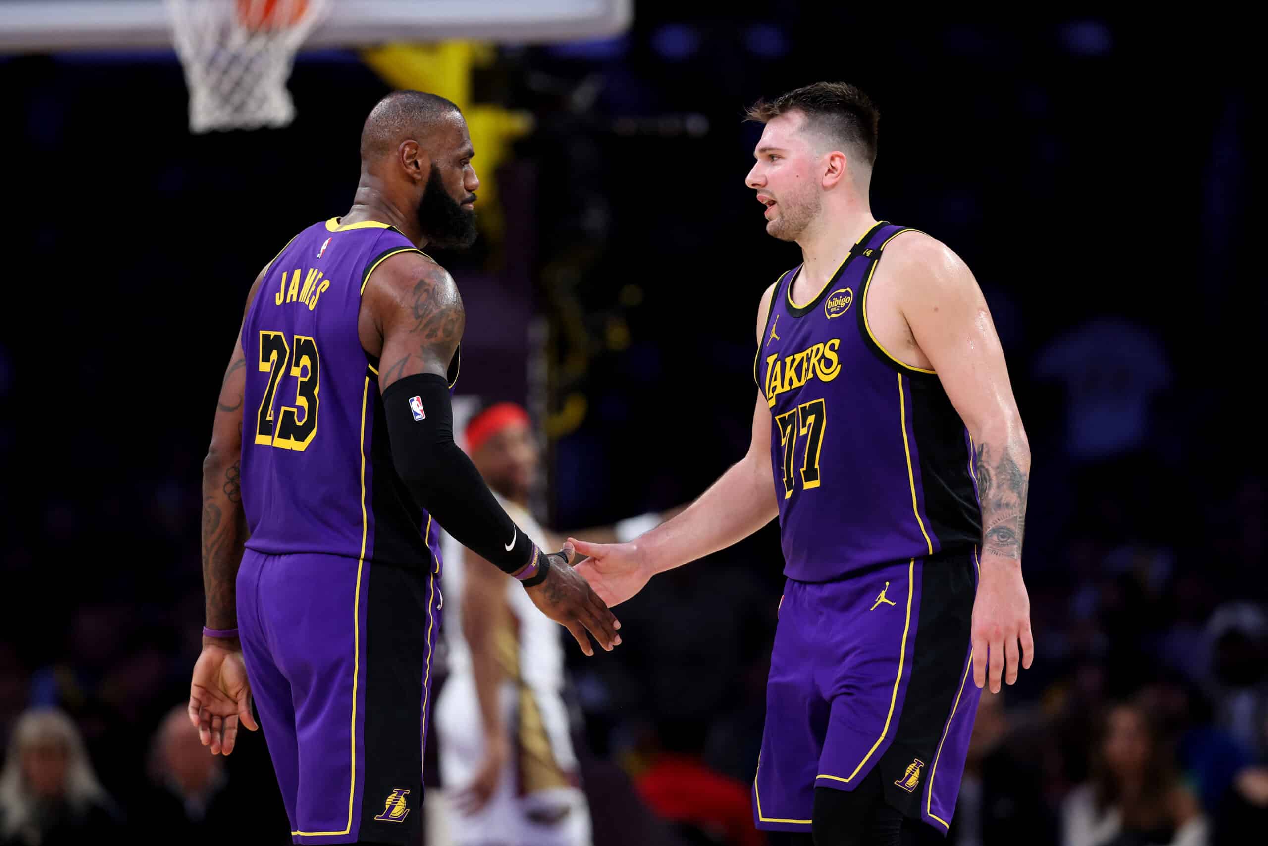 lakers lebron and luka